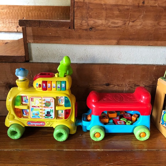vtech Toys Vtech Alphabet Train Sit To Stand Ride On Walker Blocks